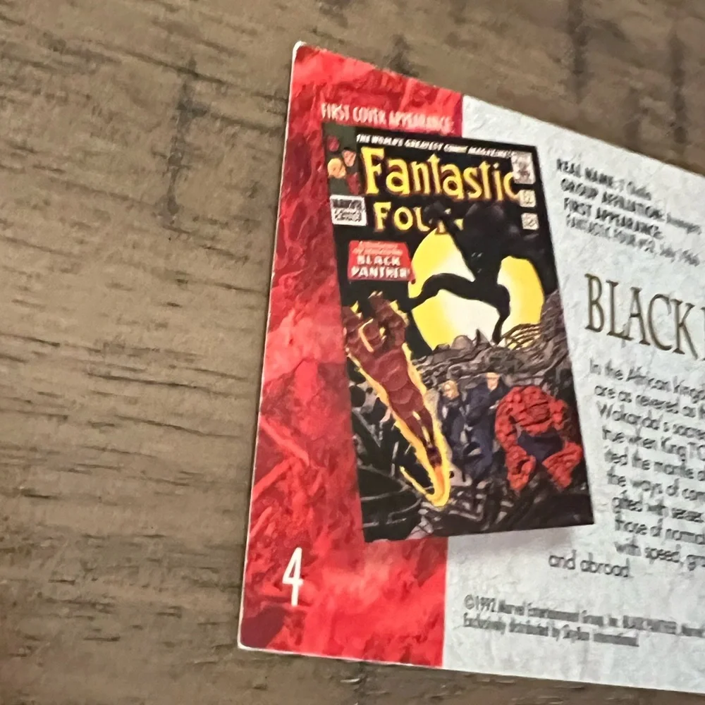 1992 Skybox Marvel Masterpieces Black Panther #4 Trading Card